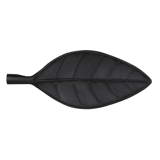 Leif Decorative Leaf Shaped Metal Trays, Set of 4, Black 18x8