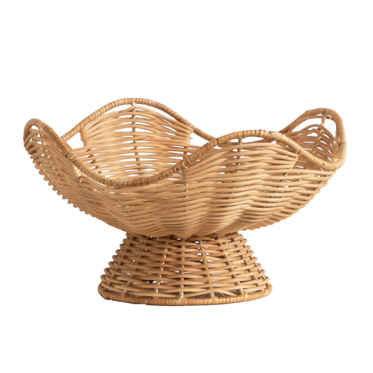 Wylla Wavy Rattan Pedestal Bowl